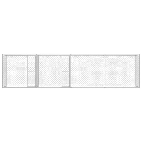 vidaXL Hundek&auml;fig Silber 600 x 200 x 200 cm Verzinkter Stahl