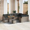 vidaXL Gartensofa-set 12 pcs Grau Poly-Rattan