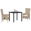 vidaXL Garten Essgruppe mit Kissen 3 pcs Beige Poly-Rattan