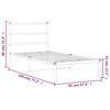 vidaXL Bettgestell mit Kopfteil Metall Wei&szlig; 90x190 cm