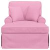 vidaXL Chaise Lounge mit Rock mit Kissen Rosa 91 x 157 x 91 cm Stoff