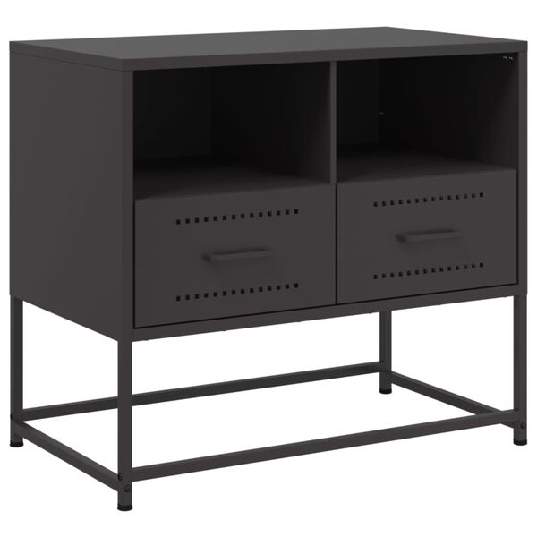 vidaXL TV-Schrank Schwarz 68x39x60,5 cm Stahl