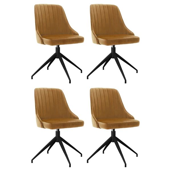 vidaXL Esszimmerst&uuml;hle 4 Stk. Braun Samt