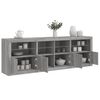 vidaXL Sideboard mit LED-Leuchten Grau Sonoma 202x37x67 cm