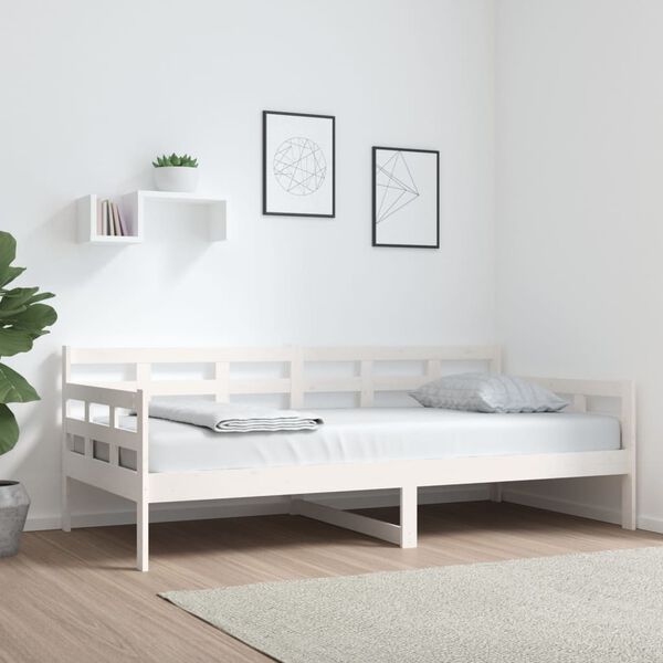 vidaXL Tagesbett Wei&szlig; Massivholz Kiefer 90x190 cm
