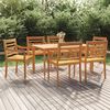 vidaXL 7-tlg. Garten-Essgruppe Massivholz Teak