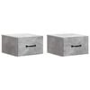 vidaXL Wandmontierter Nachttisch 2 pcs Betongrau 34,5 x 33 x 20 cm