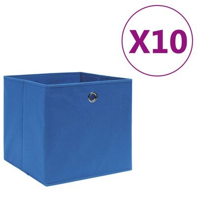 vidaXL Aufbewahrungsboxen 10 Stk. Vliesstoff 28x28x28 cm Blau