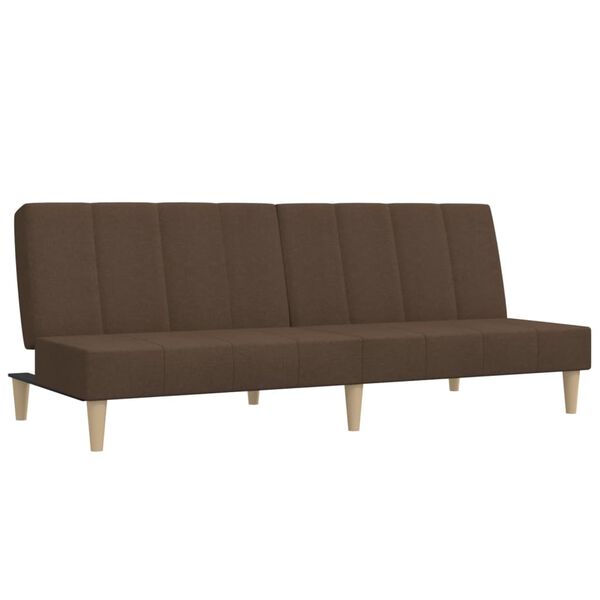 vidaXL Schlafsofa 2-Sitzer mit Hocker Braun Stoff
