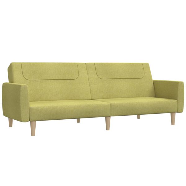 vidaXL Schlafsofa 2-Sitzer Gr&uuml;n Stoff