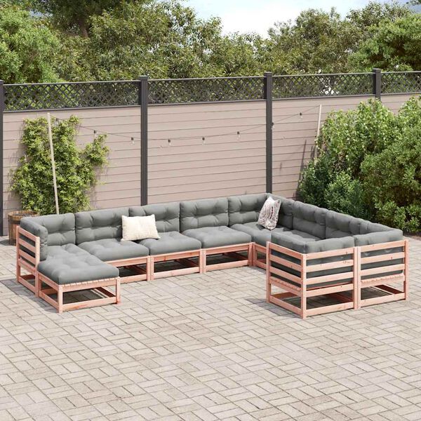 vidaXL 10-tlg. Garten-Sofagarnitur Massivholz Douglasie