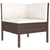 vidaXL 3-tlg. Garten-Lounge-Set mit Auflagen Poly Rattan Braun