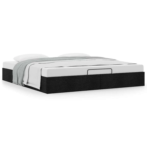 vidaXL Ottoman-Bett ohne Matratze Schwarz 200x200 cm Stoff