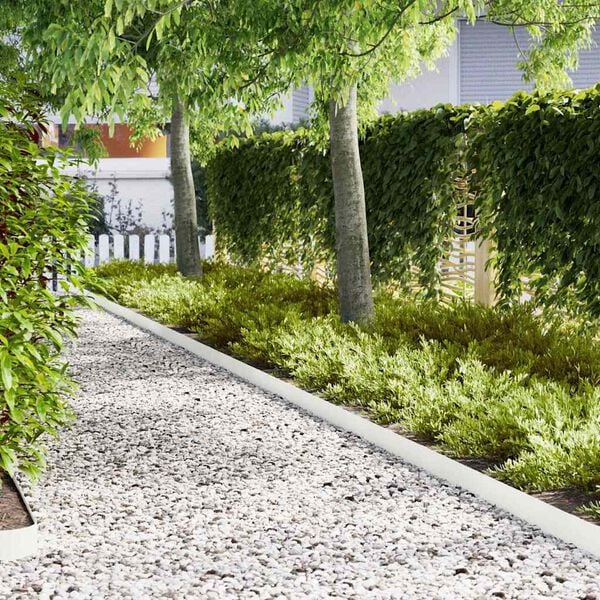 vidaXL Raseneinfassung 30 pcs Weiß 100 x 0,05 x 20 cm