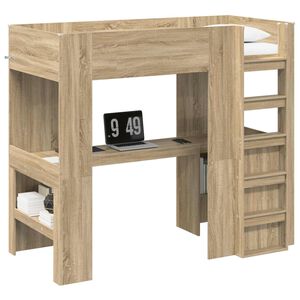 vidaXL Etagenbettgestell mit Schreibtisch Sonoma-Eiche 90 x 190 cm