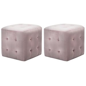 vidaXL Nachttische 2 Stk. Rosa 30&times;30&times;30 cm Samtstoff