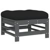 vidaXL 6-tlg. Garten-Lounge-Set mit Kissen Grau Massivholz
