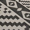 vidaXL Outdoor-Teppich Flachgewebe 160x230 cm Schwarz Gestreift