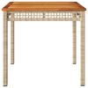 vidaXL Gartentisch Beige 80x80x75 cm Poly Rattan Akazienholz