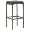 vidaXL 5-tlg. Gartenbar-Set mit Kissen Poly Rattan Grau