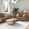 vidaXL 2-tlg. Sofagarnitur mit Kissen Braun Stoff