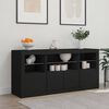 vidaXL Sideboard mit LED-Leuchten Schwarz 142,5x37x67 cm