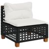 vidaXL 9-tlg. Garten-Sofagarnitur mit Kissen Schwarz Poly Rattan