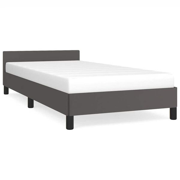 vidaXL Bettgestell mit Kopfteil ohne Matratze Grau 80x200 cm