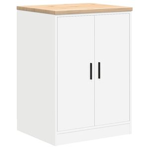 vidaXL Garagen-Aufbewahrungsschrank Wei&szlig; 60x51x85 cm Massivholz Kiefer