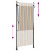 vidaXL Au&szlig;enrollo Gelb und Wei&szlig; 100x270 cm Stoff und Stahl