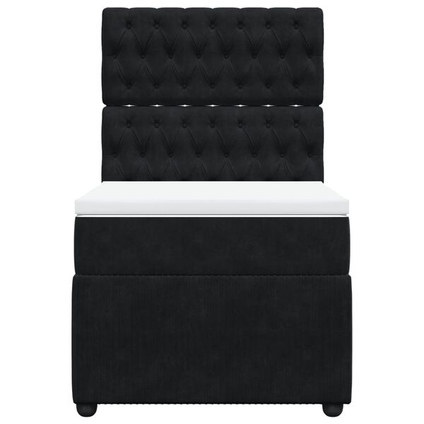 vidaXL Boxspringbett mit Matratze Schwarz 90x200 cm Samt