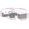 vidaXL 11-tlg. Garten-Sofagarnitur mit Kissen Hellgrau Poly Rattan