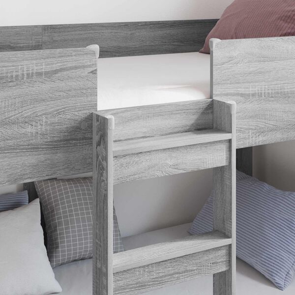 vidaXL Etagenbett f&uuml;r Kinder Graues Sonoma 75 x 190 cm Holzwerkstoff
