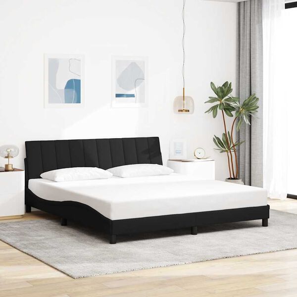 vidaXL Bettgestell ohne Matratze "Hanko" Schwarz 180x200 cm Stoff