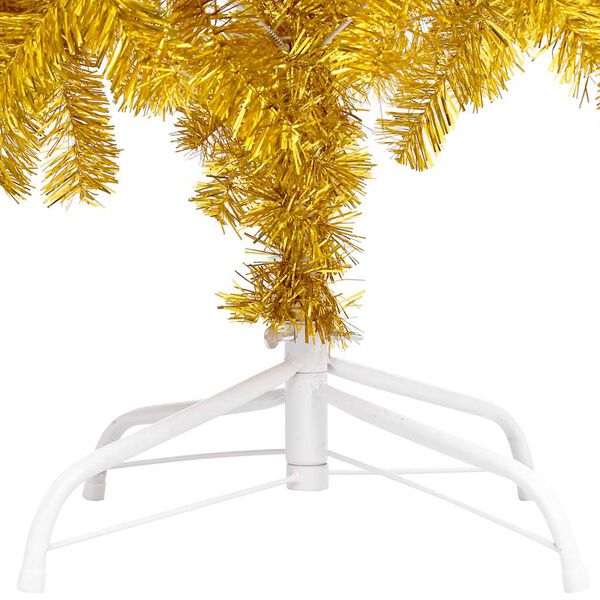 vidaXL K&uuml;nstlicher Weihnachtsbaum Beleuchtung & Kugeln Gold 120 cm PET