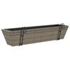 vidaXL Pflanzkasten mit Haken 2 Stk. Grau Poly Rattan