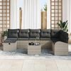 vidaXL Sofa Set mit Kissen mit Speicher Hellgrau Poly-Rattan
