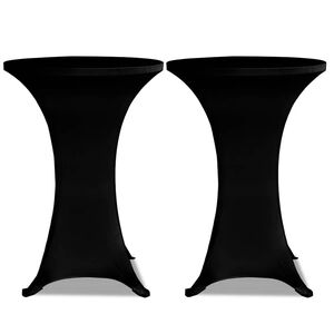 vidaXL 2 x Tischhusse f&uuml;r Stehtisch Stretchhusse &Oslash;60 cm schwarz