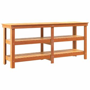 vidaXL Werkbank Wachsbraun 181,5 x 50 x 80 cm Massives Kiefernholz