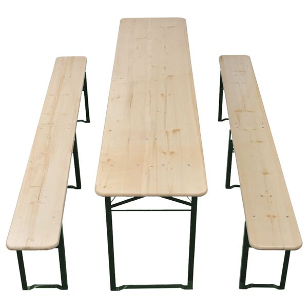 vidaXL Biertisch mit 2 B&auml;nken Klappbar 220 cm Tannenholz