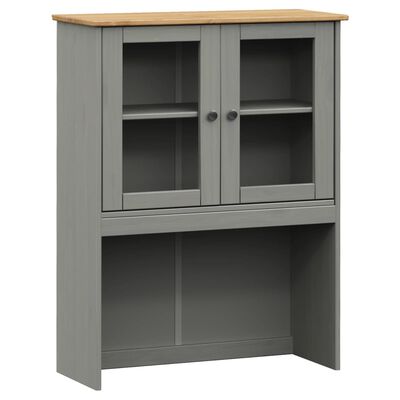 vidaXL Sideboard-Aufsatz VIGO Grau 78x30x100 cm Massivholz Kiefer