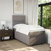 vidaXL Boxspringbett mit Matratze Taupe 90x200 cm Stoff