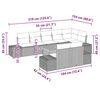 vidaXL Gartensofa-set mit Kissen 9 pcs Schwarz Poly-Rattan