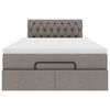 vidaXL Ottoman-Bett mit Matratze & LEDs Taupe 120x200 cm Stoff