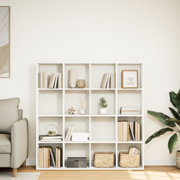vidaXL B&uuml;cherregal Wei&szlig; 137,5x29x137,5 cm Holzwerkstoff