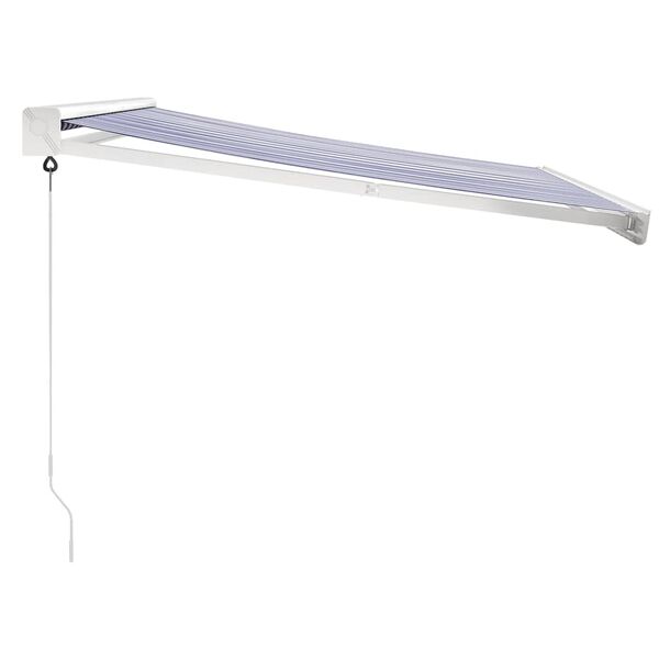 vidaXL Markise Einziehbar Blau und Wei&szlig; 3x2,5 m Stoff und Aluminium