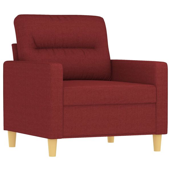 vidaXL 4-tlg. Sofagarnitur mit Kissen Weinrot Stoff
