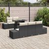vidaXL Garten-Sofa-Set mit Kissen mit Speicher 6 pcs Schwarz und Creme