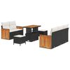 vidaXL Gartensofa-set 10 Stk. 7-Sitzanzahl Schwarz und Creme