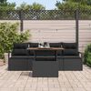 vidaXL Garten-Sofa-Set mit Kissen 5 pcs Schwarz